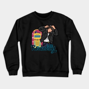 Rockabilly Greaser and Jukebox Crewneck Sweatshirt